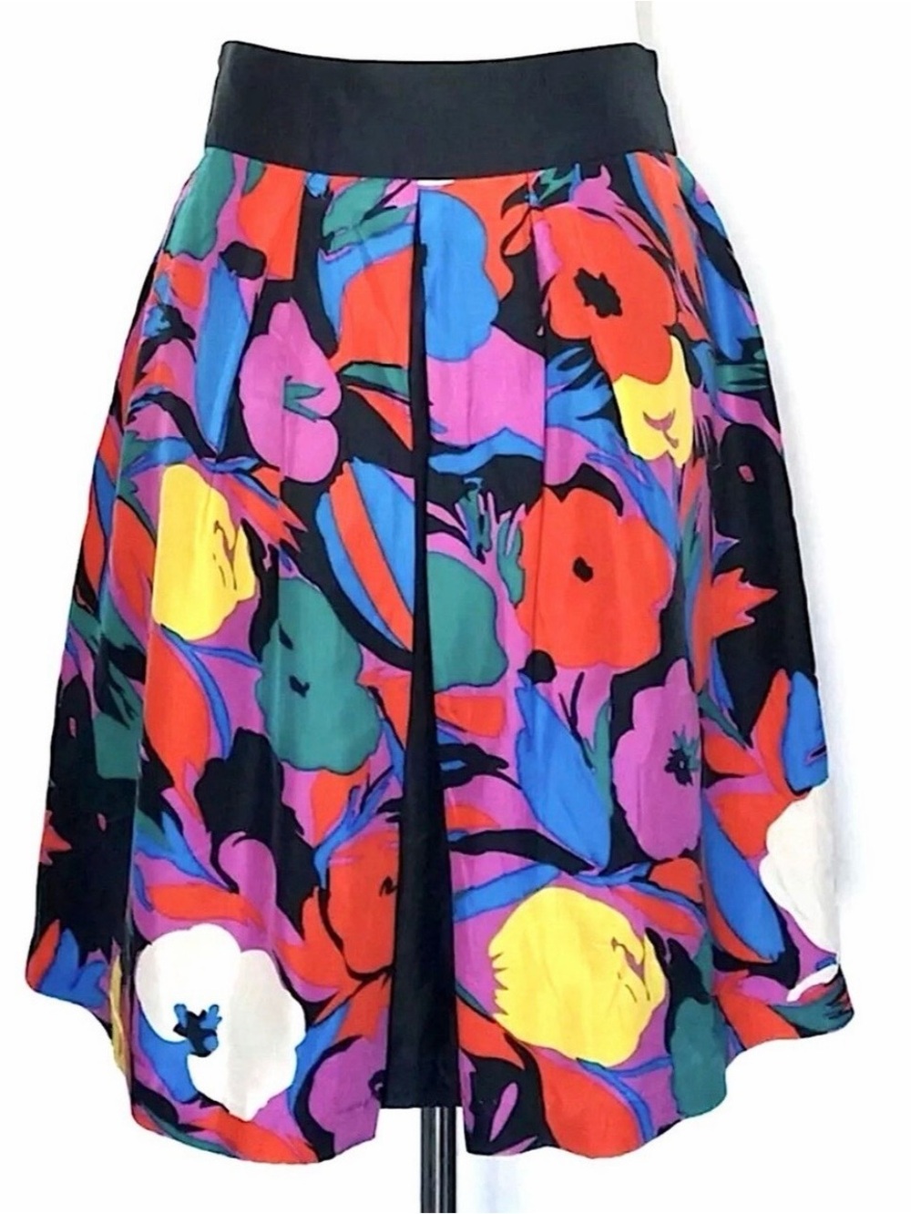 Anthropology Vintage-Inspired Floral A-Line Skirt in Multicolor